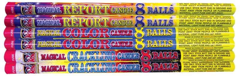 SHOGUN MAGIC ROMAN CANDLE 8 BALLS ASSORTMENT